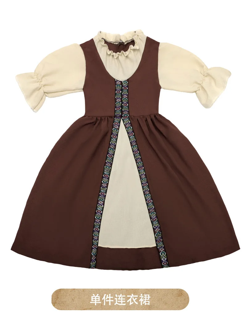 هالوين جديد القرون الوسطى RetroBoy زي فتاة فستان تأثيري حلي الأطفال فستان طويل رياض الأطفال مرحلة الأداء كوستوم #6