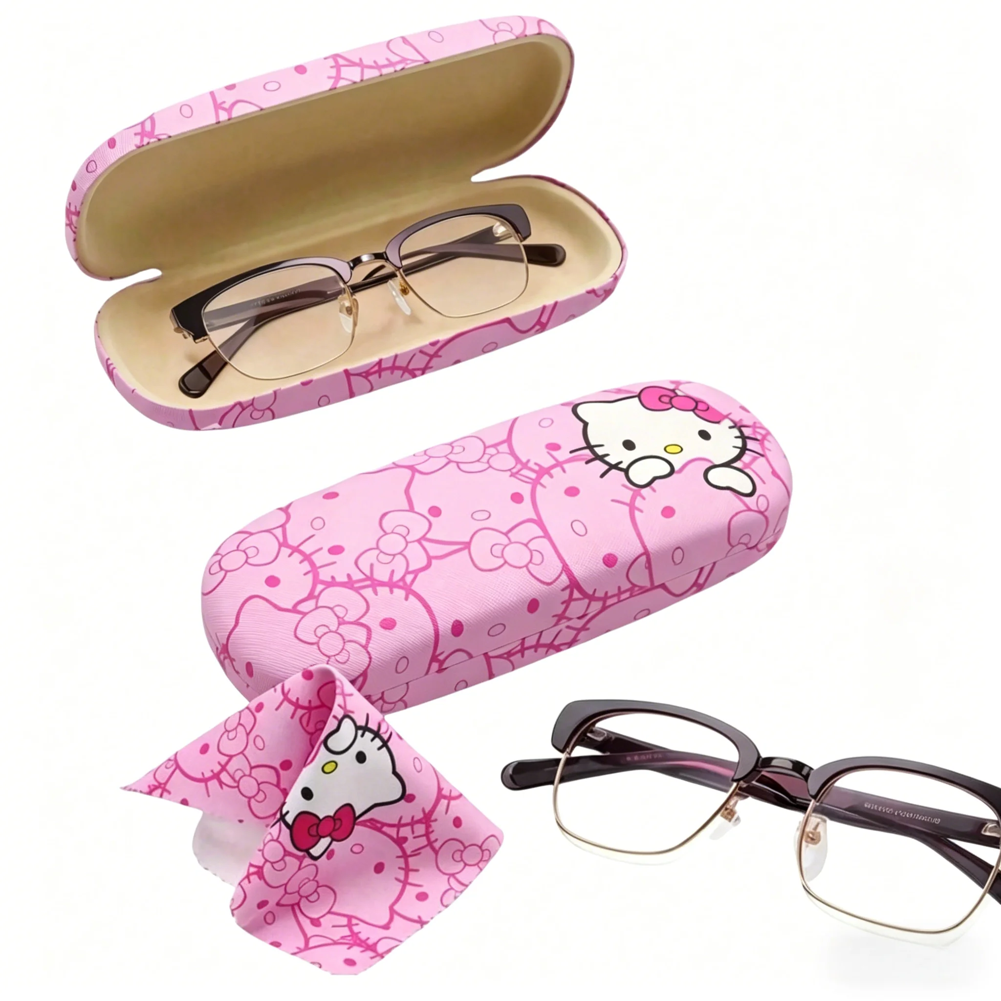 

Новый аниме-органайзер для очков Sanrio Hello Kitty Kuromi, милый мультяшный чехол для очков Cinnamoroll, ударопрочный портативный футляр для очков для студентов