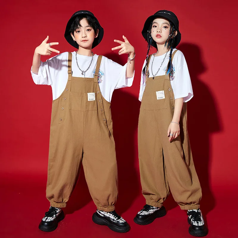 

Hip hop hiphop clothing boys wear hiphop cute wind suspenders show girls summer children's runway clothing