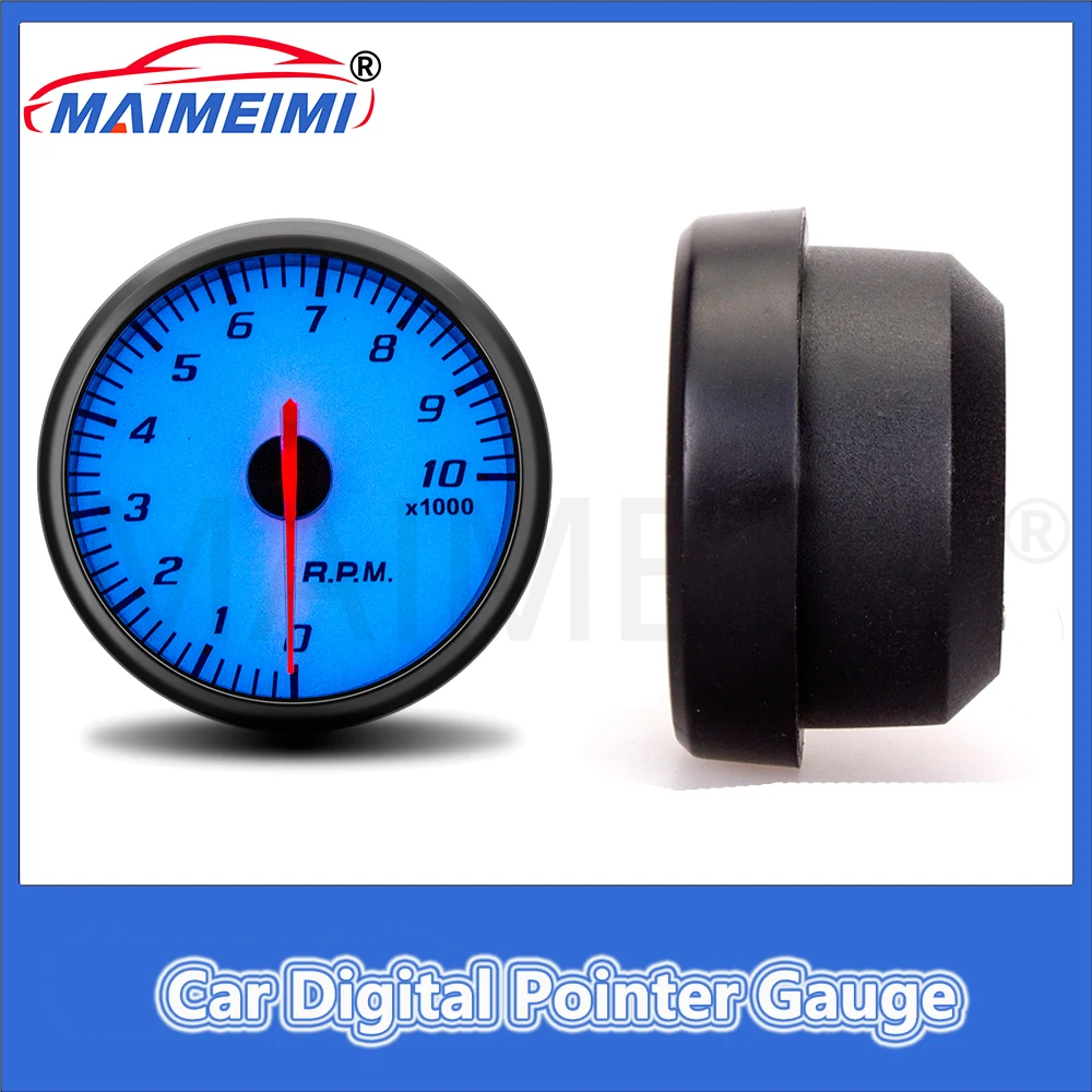 

Автомобильный тахометр 12 В, механический измеритель скорости 0-10000 об/мин, синий светодиод с держателем датчика, автомобильные обороты в минуту