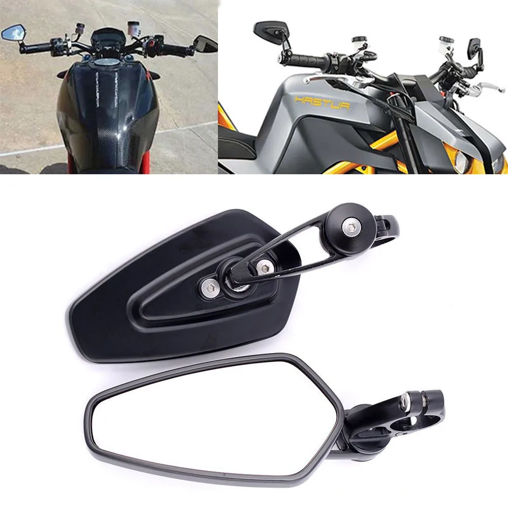 MOROQIU Motorcycle Modified Small Handlebar CNC Die-cast Aluminium Alloy Mirror diameter 7/8\