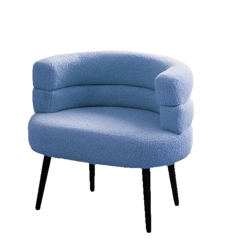 كرسي تزيين مخملي من لحم الضأن الشتوي، أريكة نصف دائرية، كرسي مكياج، ألوان عصرية ومتعددة الاستخدامات، كرسي خارجي