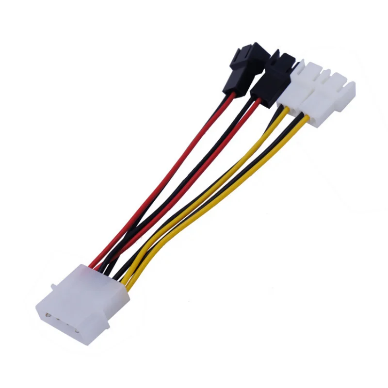 1 pçs/lote Computador Ventilador De Refrigeração 4Pin Molex Para 3Pin Fan Cabo de Alimentação Conector Adaptador 12v * 2/5v * 2 para CPU PC Caso Ventilador