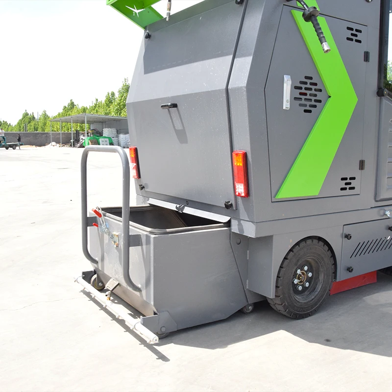 Customized New 3-wheel Electric Ride-on Road Sweeper With Water Spraying Function High Efficiency 2000mm Cleaning Width
