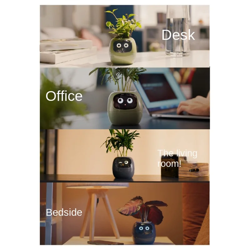 

AA14 New Ivy Smart Planter,USB Rechargeable Indoor Small Flower Pot For Indoor Decoration Make Raising Plant Easy And Fun