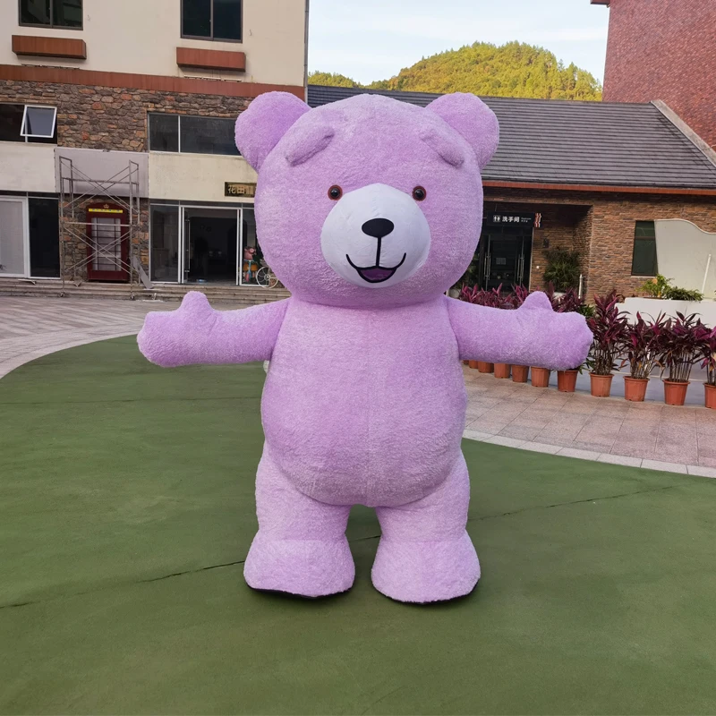 2M 2.6M 3M Pink Brown Teddy Bear Mascot Costume Full Body Inflatable Suit Adult Blow Up Outift Stage Wear Fancy Dress