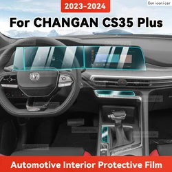 TPU For CHANGAN CS35 Plus 2023 2024 Transparent Protective Film Car Interior Central Control Navigation Panel Accessories