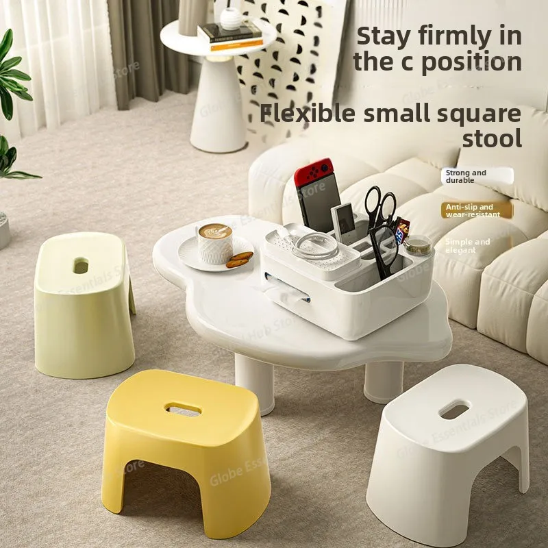 Plastic Small Stool Stackable Thick Stool Household Plastic Multifunctional Portable Bathroom Stool