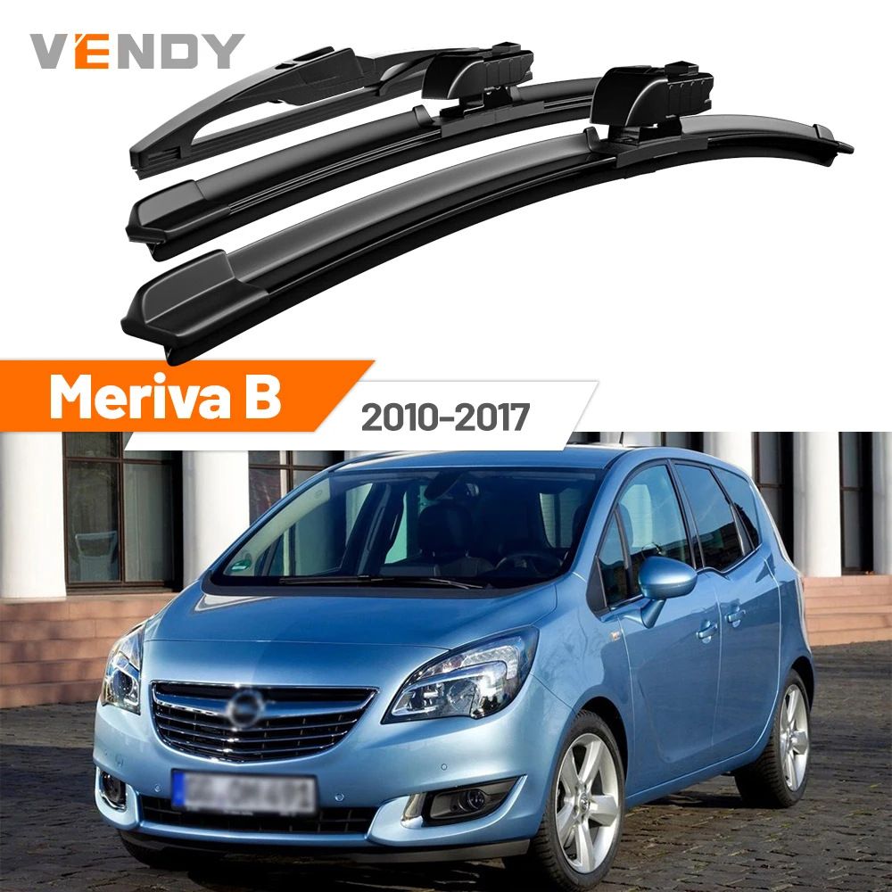 Para Opel Meriva B 2010-2017 2011 2012 2013 2014 2015 Juego de Escobillas Limpiaparabrisas Delanteras y Traseras, Accesorios para Limpiaparabrisas