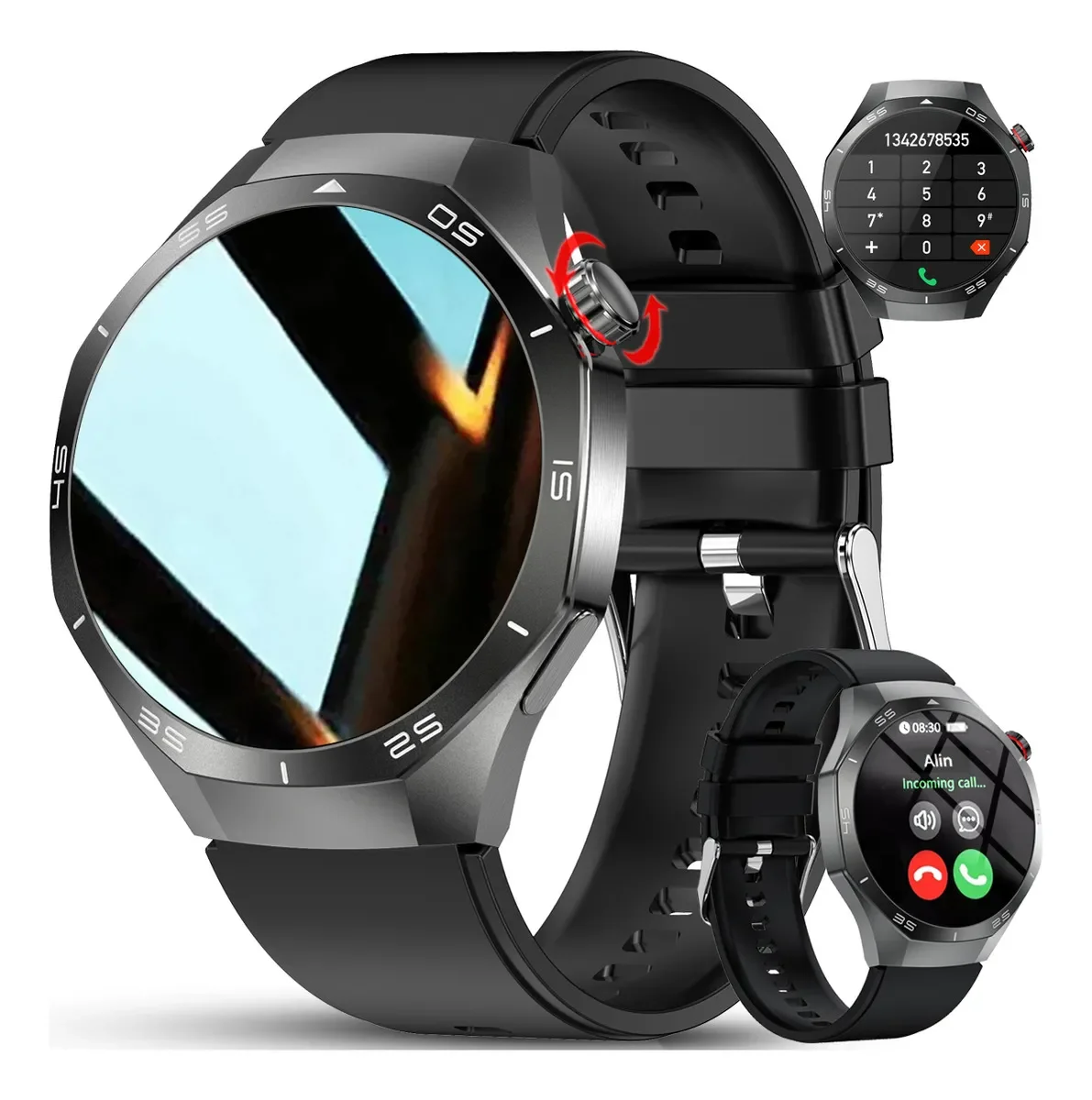 ساعة GT5 Pro SmartWatch Man بتصميم حاد الحواف حتى 14 يومًا، عمر البطارية، ساعة رياضية للمستوى الاحترافي، تتبع نظام تحديد المواقع الصحي، ساعة ذكية