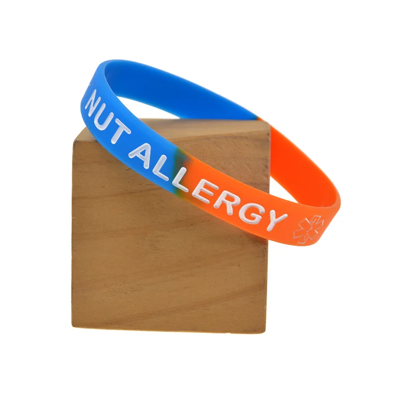 1 قطعة/5 قطعة الفرعية اللون الجوز حساسية سيليكون سوار الأساور المطاطية الطبية الموضة 2 أحجام