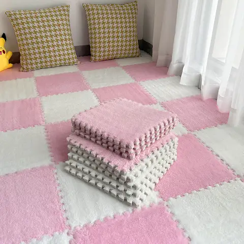 30*30cm 플러시 러그 침실 머리맡 패치 워크 카펫 창 쿠션 Ins 스타일 폼 쿠션 컷 제거 및 세척 패치 워크 매트