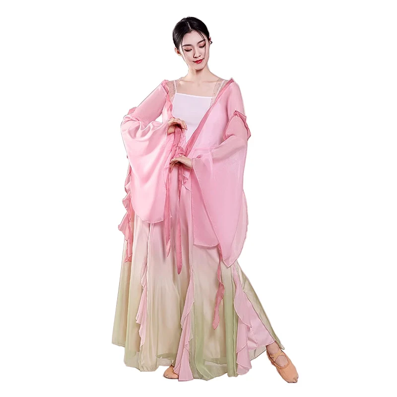 Woman Chinese Classic Folk Dance Costume Elegant Cardigan Daancer Performance Practice Clothes Lady Fan Dancewear