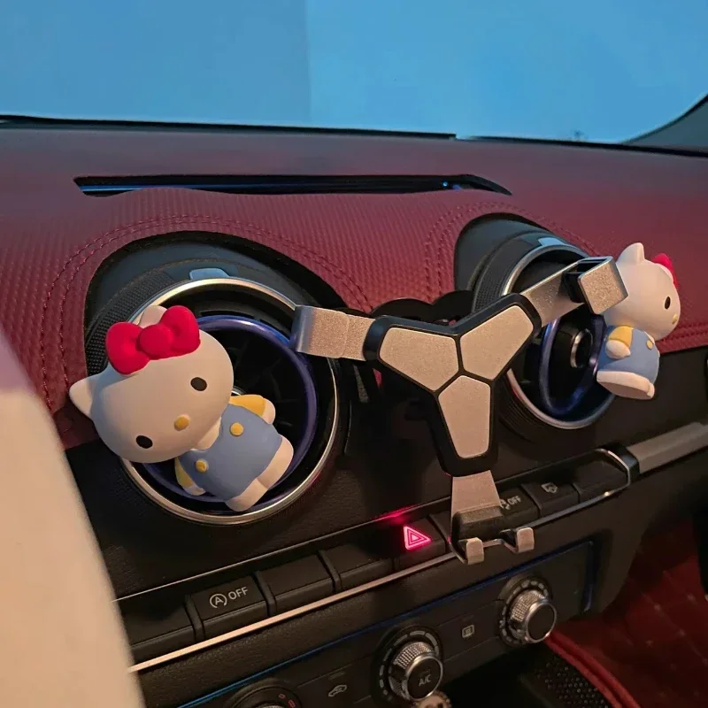 MINISO Sanrio HelloKitty Car Aromatherapy Air Conditioner Air Outlet Plaster Ornaments Cute Cinnamon Pacha Decoration Supplies