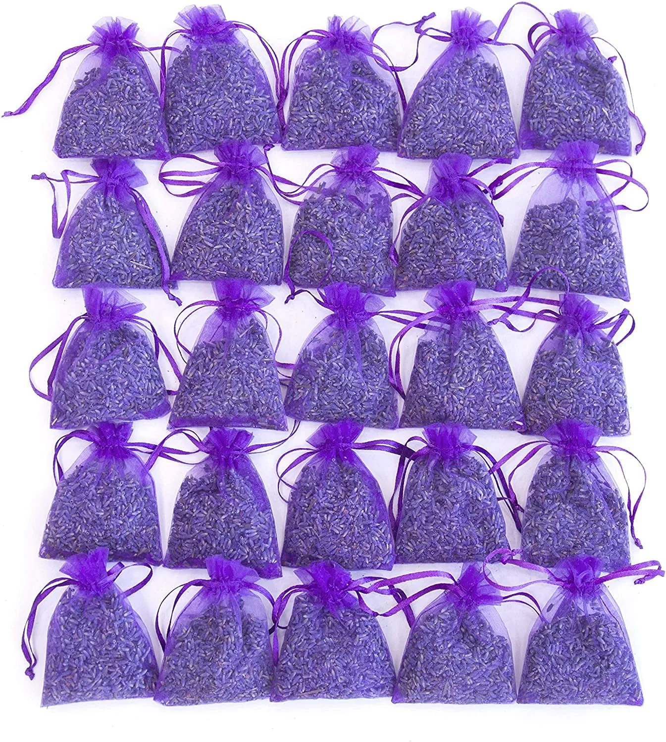 25 Bags Home Natural Lavender Bud Sachets Dried Flower Sachet Bag Aromatic Household Wardrobe Car Lavender Home Air Fresheners