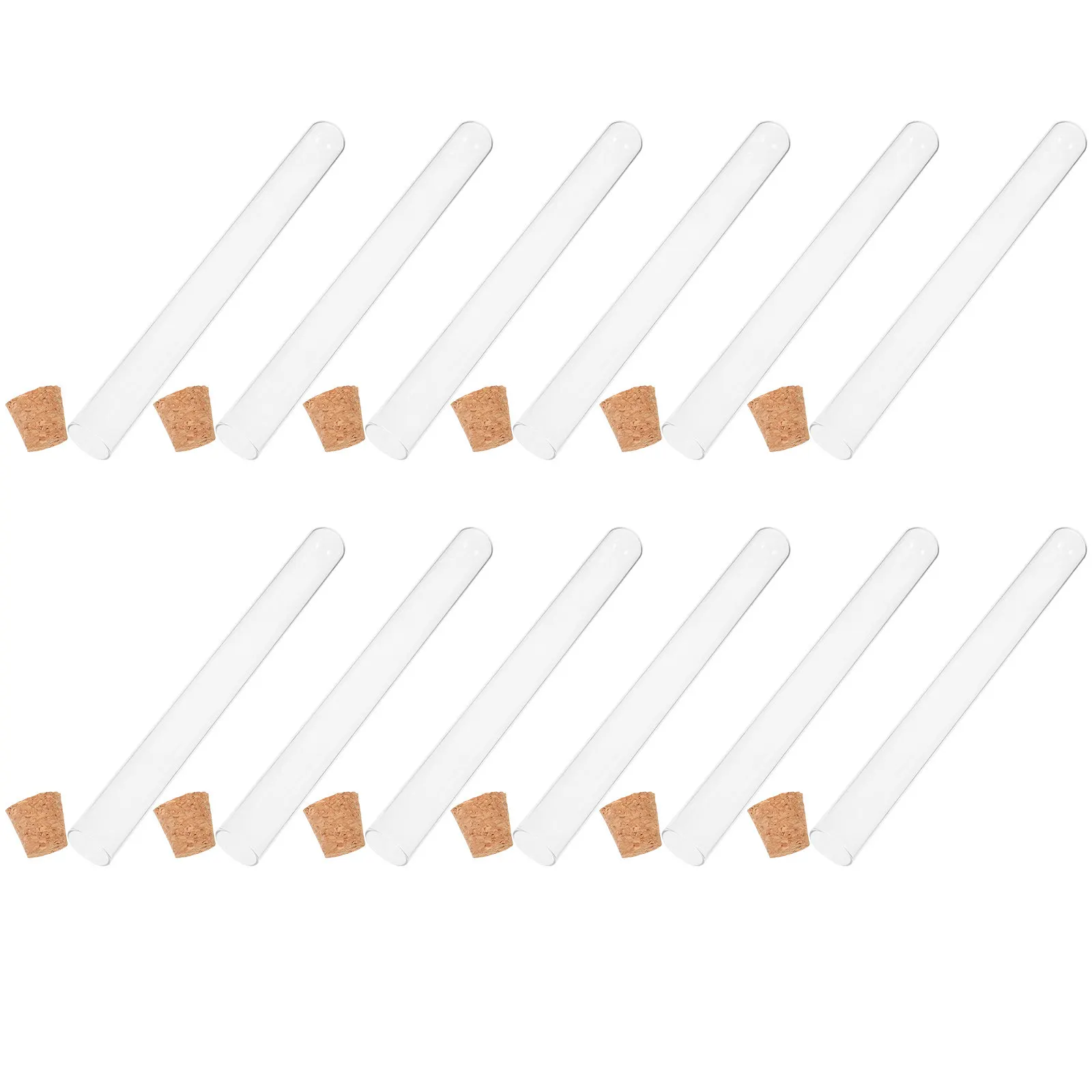 

Набор из 12 стеклянных пробирок с пробковыми заглушками, прозрачные, герметичные, портативные, 20x200 мм, для хранения химических образцов и жидкостей