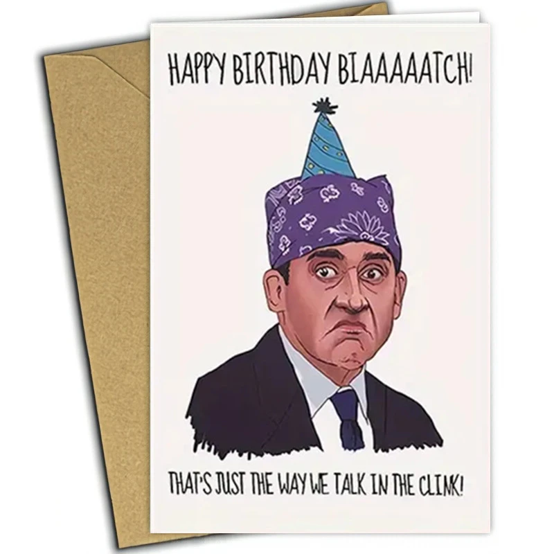 1PC Hilarious \'The Office\' Birthday Card Happy Birthday Cards Greeting Card With Envelope
