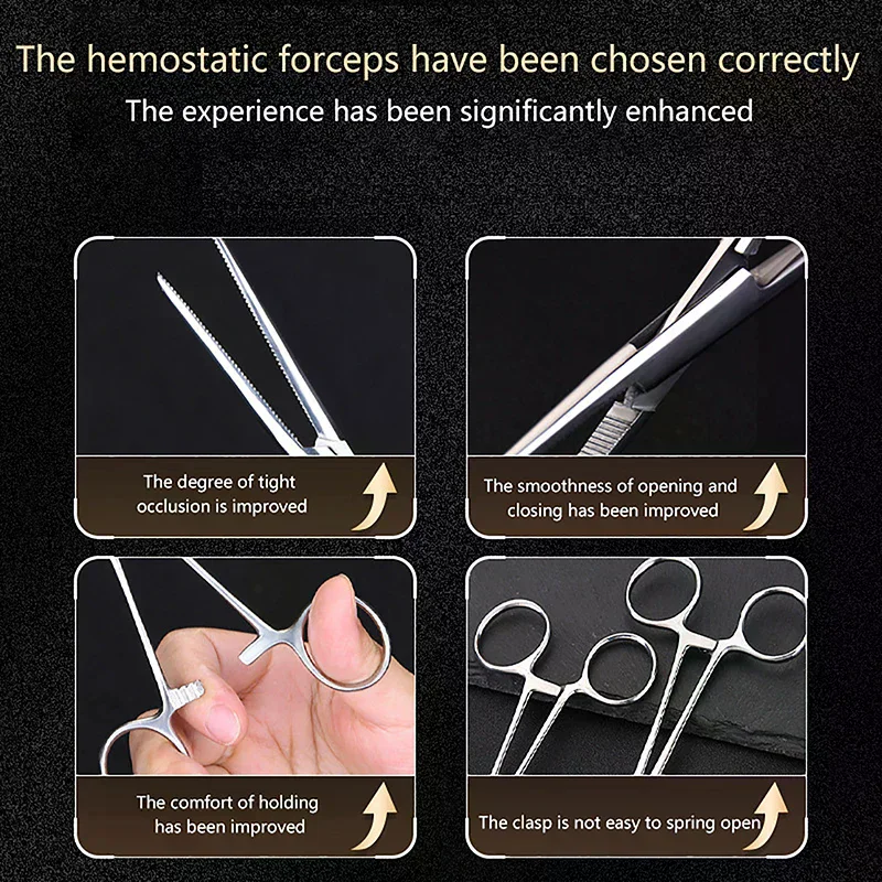 /ACR/12.5/14/16/18 CM Bent-nose/Straight Curved Stainless Steel Locking Elbow Scissors Pliers Hemostatic Forceps Clamp Pliers
