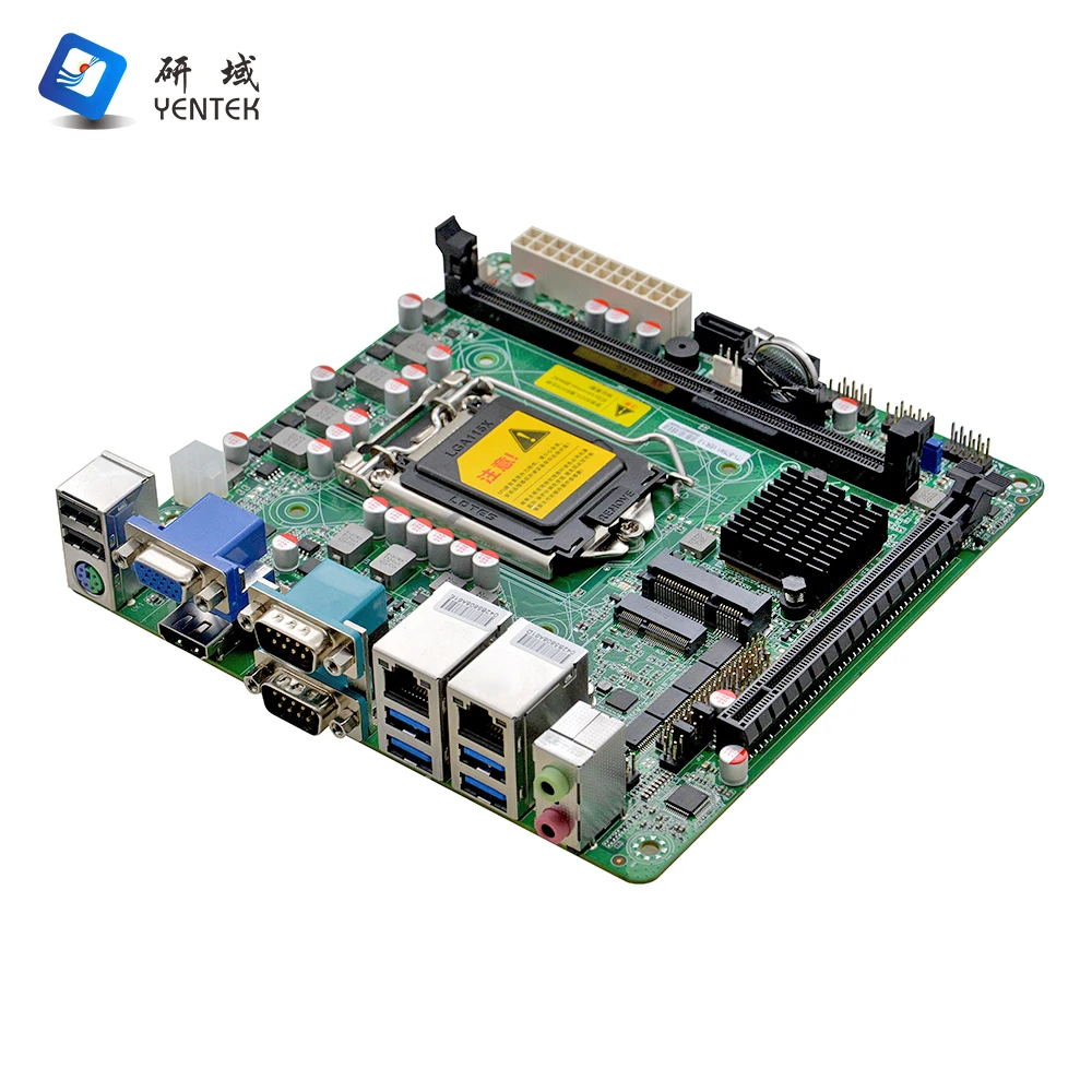 LGA1155 I3 I5 I7 Z77 شرائح 2 DDR3 VGA HD PCIE X16 6 RS232 COM Win7 Linux Ubuntu Industrial Mini Itx اللوحة الأم
