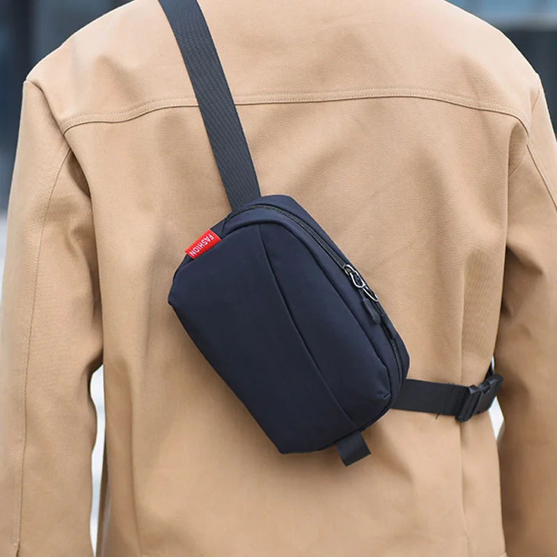 High Quality Nylon Panelled Waist Bag Brand Unisex Chest Pack Casual Outdoor Messenger Bag Travel Crossbody Bag Men Shoulder Bag