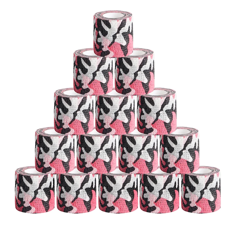 Pink Tape Tattoo Handle Bandage Anti-slip Athletic Nonwoven Waterproof Disposable Self-adhesive Elastic Bandage 5/10/15/20PCS