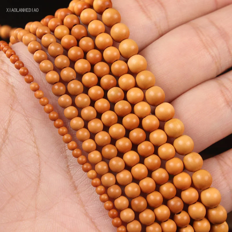 

Olive Stone Small Round Smooth Long String Accessories Plain Beads Hanging Rope Bracelet