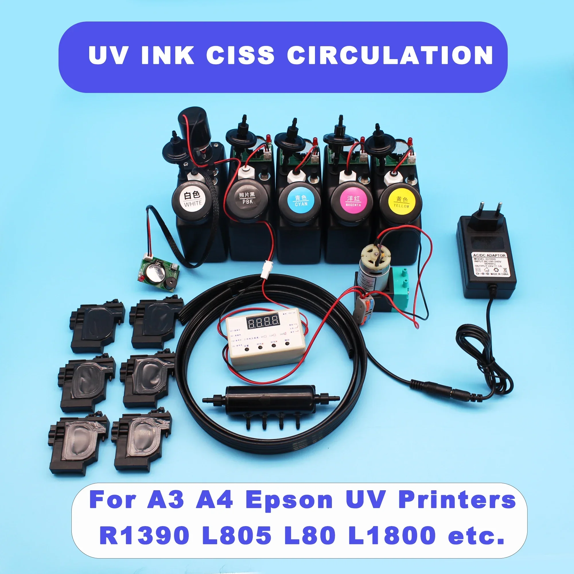 

L1800 UV DTF Ink Circulation System Ciss Device For Epson L800 L805 AB Film UV White Ink Tank CISS With Stirrer Mixer Tank Kits