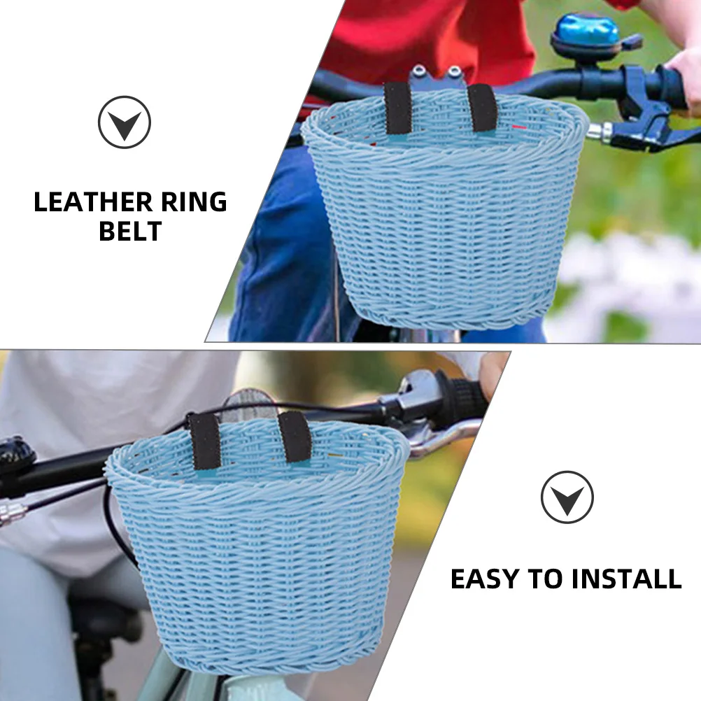 

Adjustable Front Bike Basket Pu Straps Thickened Sturdy Cycling Belt For Electric Scooter Detachable Bicycle Basket