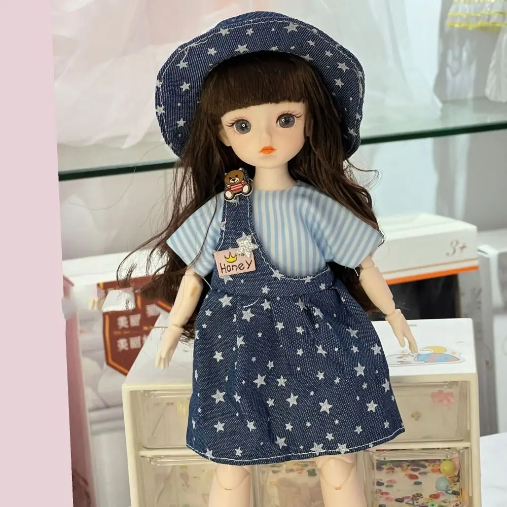 Movable Big Eyes Princess BJD Doll Thick Hair Mini 30cm Bjd Doll Korean Makeup Look Sweet 1/6 BJD Doll Mini Girl Toy Play House