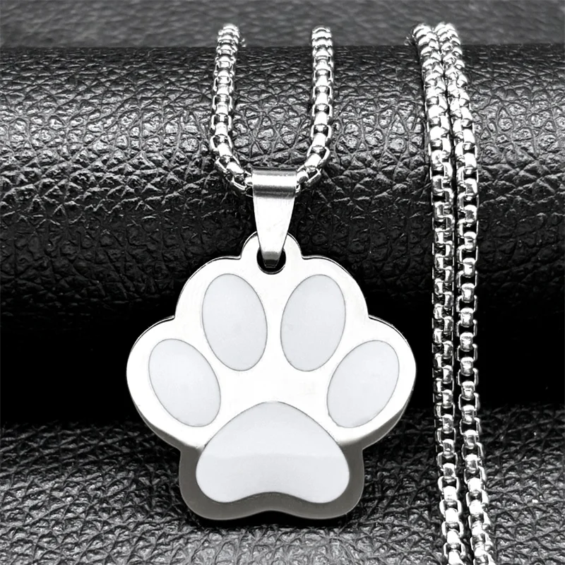 Schöne Hund Krallen Welpen Halskette Für Frauen Männer Edelstahl Gold Silber Farbe Nette Fußabdruck Kette Schmuck Geschenke Kragen – Detail 6