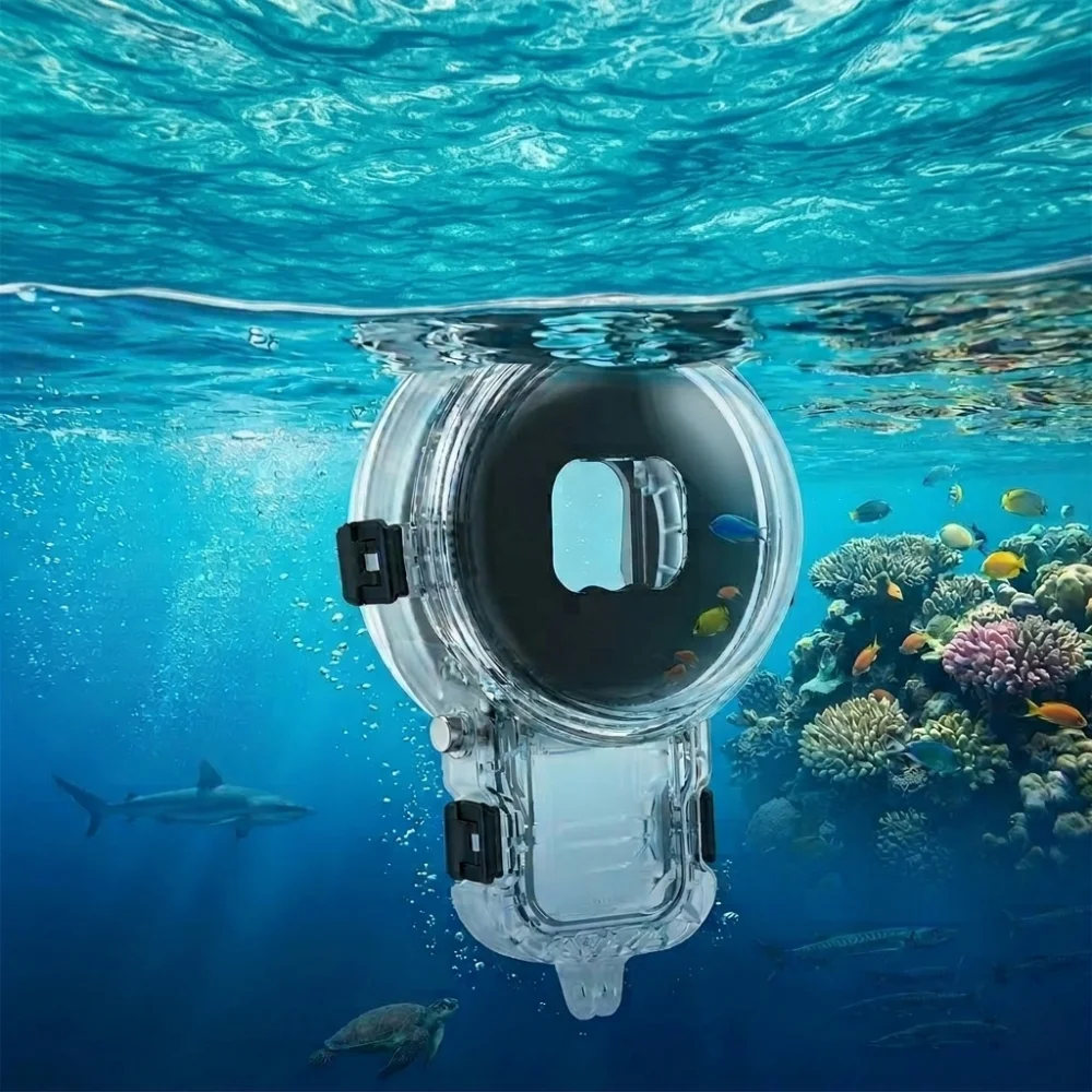 Image of Für Insta 360 X5 Unsichtbares Tauchgehäuse Pro Wasserdichtes Spritzschutzgehäuse Unterwasser-Tauchschutzgehäuse für Insta360 X5 Zubehör