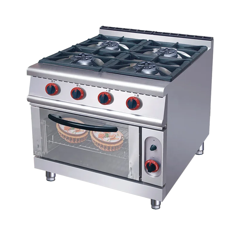 High Quality Professional Commercial Manufacturer 4 Burner Gas Cooker 220V SY Gas Cooking Range Gas Cooktops CE Stainless Steel