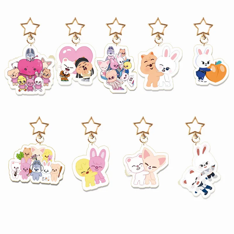 

SKZOO мультфильм фото подвеска брелок в стиле idol акриловый двусторонний брелок Stray Kids подвеска брелок в подарок фанату