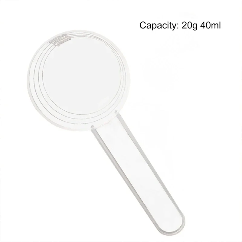 40ml/20g Flat Bottom Graduated Measuring Spoon, Transparent Plastic, Individually Packaged for Precision Measurement