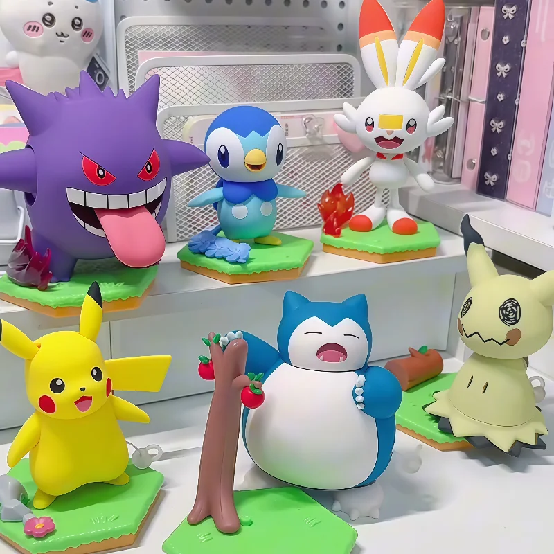 Authentic Pok é Mon Pikachu Genggui Clockwork Series Blind Box Action Doll Desktop Ornament Popular Toy Children'S Birthday Gift