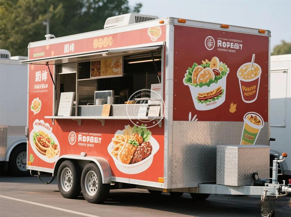 Chariot de vente de crème glacée glacée glacée Mobile Snowcone, remorque Mobile Bar bière café camion de boissons glacées remorque de nourriture