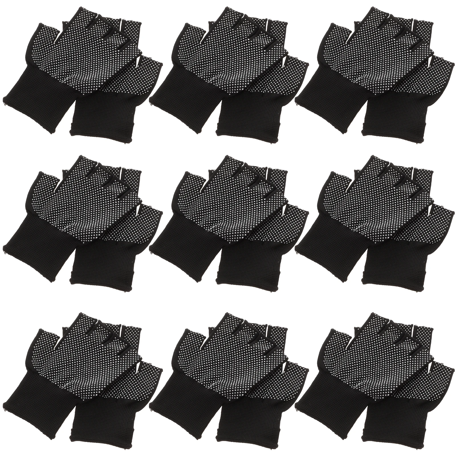

15pcs Work Gloves Half Finger Nylon Protective Gloves Non-Slip Durable Thin Design Touchscreen Compatible For Industry Jobs