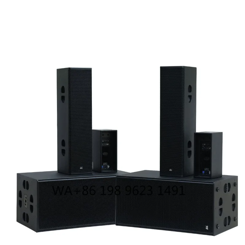 3x10 Inch Column Speaker Dual 18 Inch Subwoofer Amplifier Full DJ Audio Sound System Set for Church Stage Performance Event