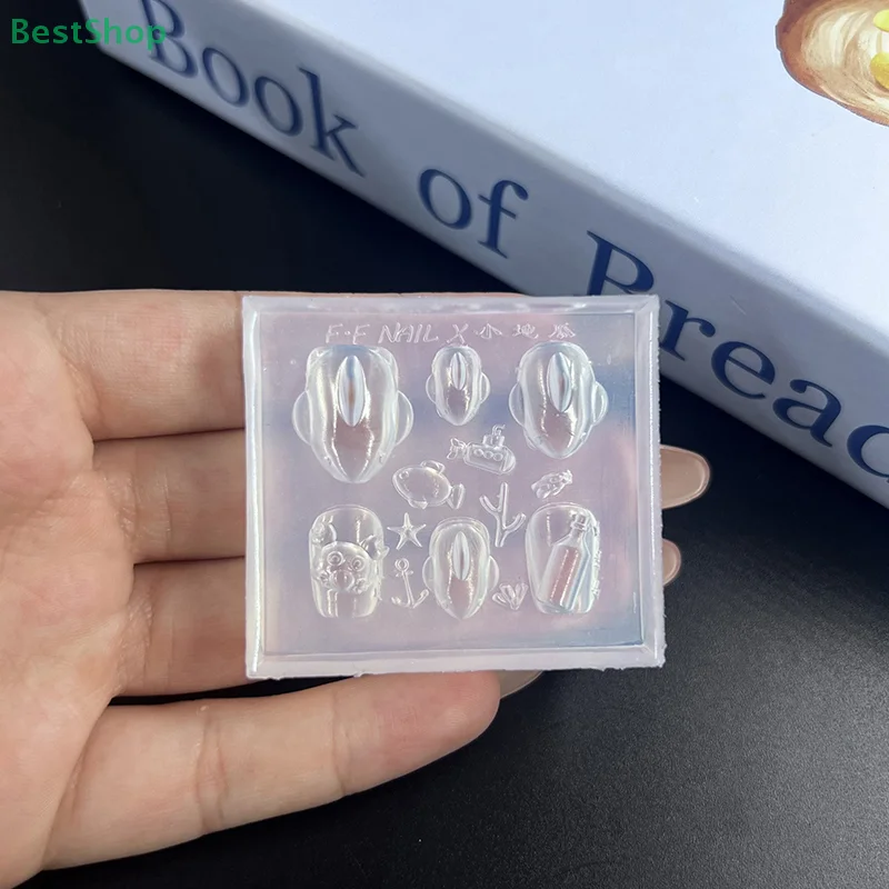 تصميمات زجاجة الانجراف الصغيرة على شكل سرطان البحر من السيليكون ثلاثي الأبعاد لفن الأظافر