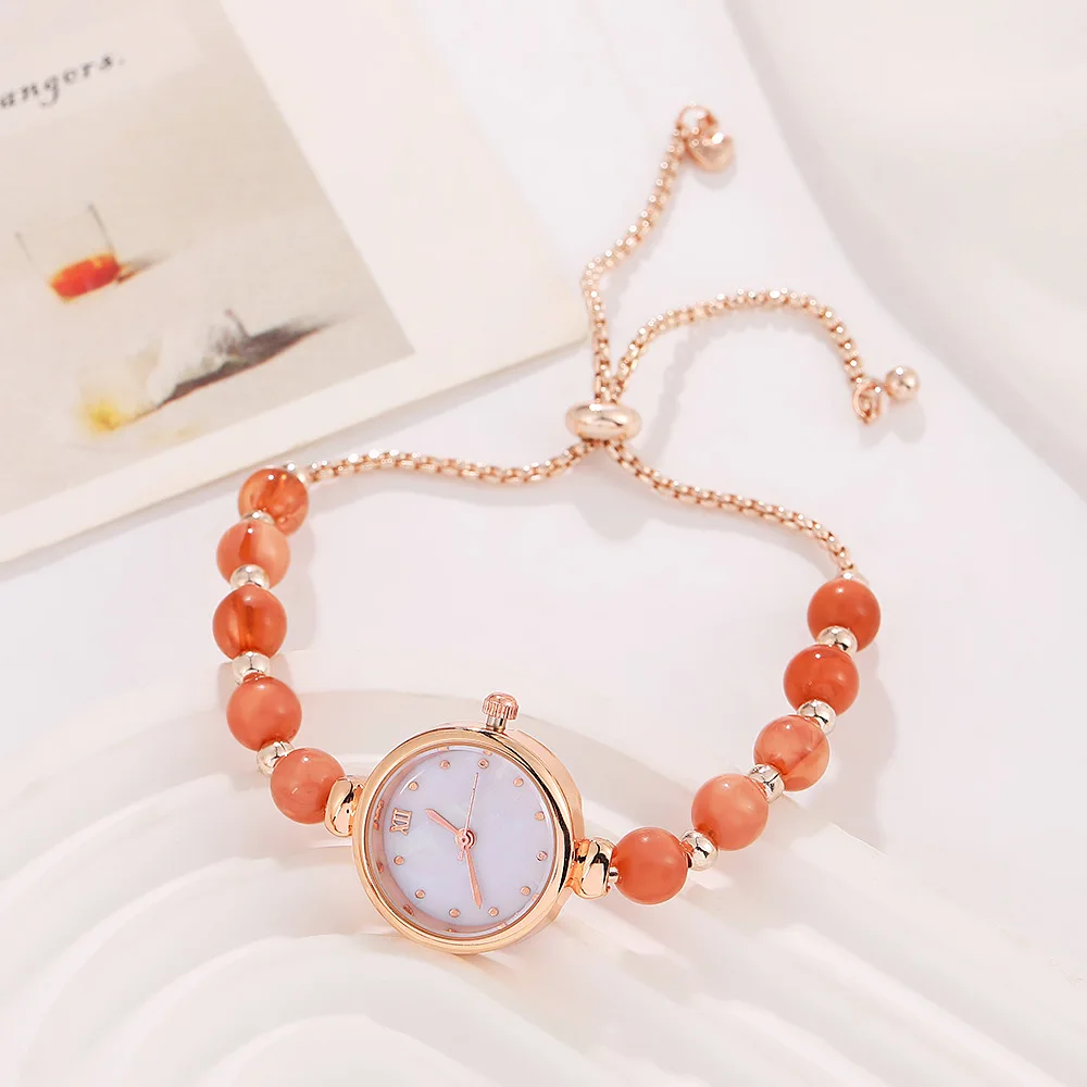 New Women Watch Temperament Light Luxury Quartz Wristwatches Creative Pearl Beaded Bracelet Women's Watch Fashion Accessories