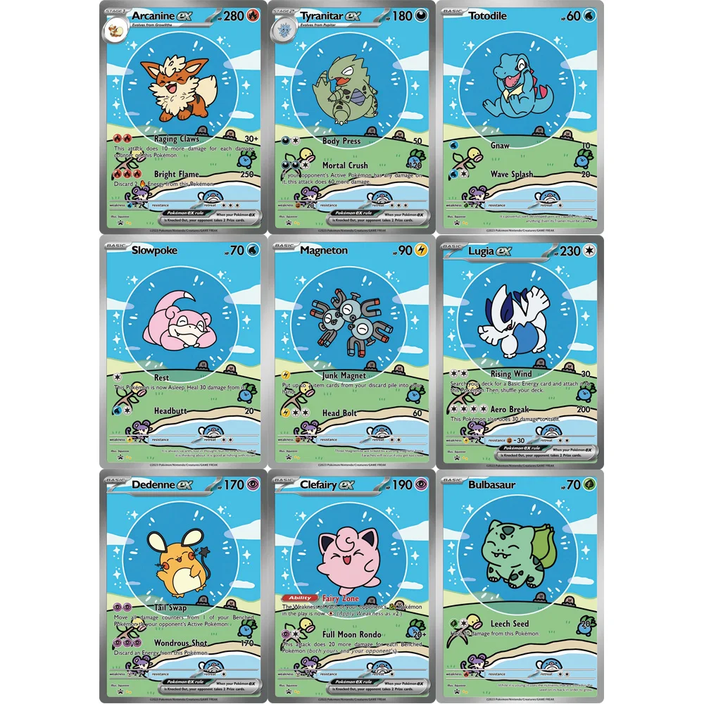 

DIY PTCG Collection Cards ARCANINE LUGIA TOTODILE DEDENNE EN Self Made Single Card Classic Game Anime Card Gift Toy