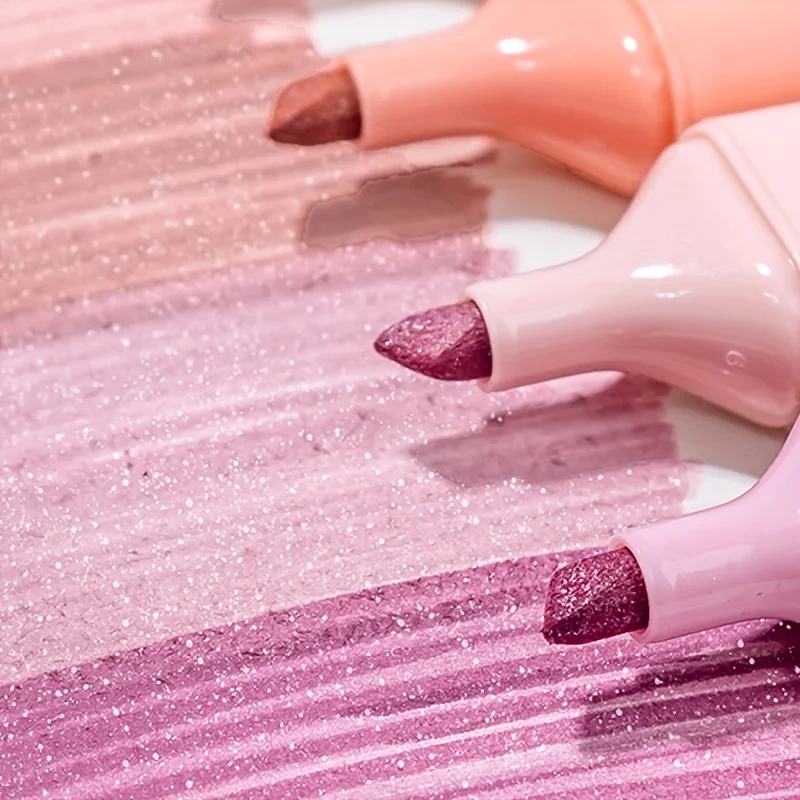 

4 glitter highlighters, adjustable line width, quick-drying and smudge-proof ink,perfect for notebooks,planners,and art supplies