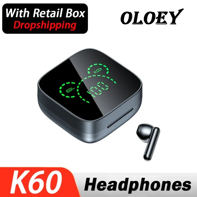 K60 Bluetooth Earphones Smart Headphones Wireless Headset HiFi Earbuds Microphones Men Mini Sport TWS Suit Bluetooth Watch Phone