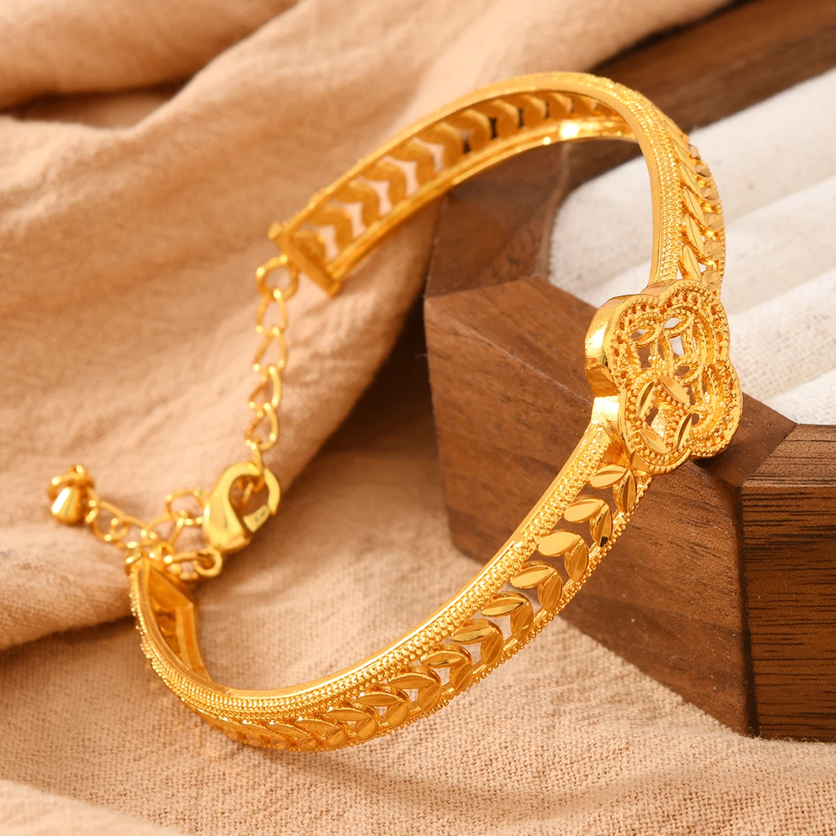 1pcs Middle East Eid al Adha Money Copper Coin Wheat Ear Pattern Women's Fine Bracelet Bracelet