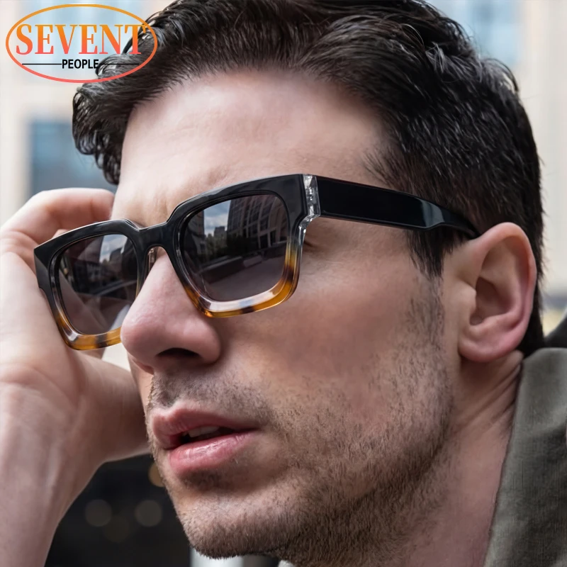 

Vintage Polarized Square Sunglasses Men Steampunk Thick Frame Sun Glasses For Male 2026 Luxury Brand Trendy Driving Punk Shades