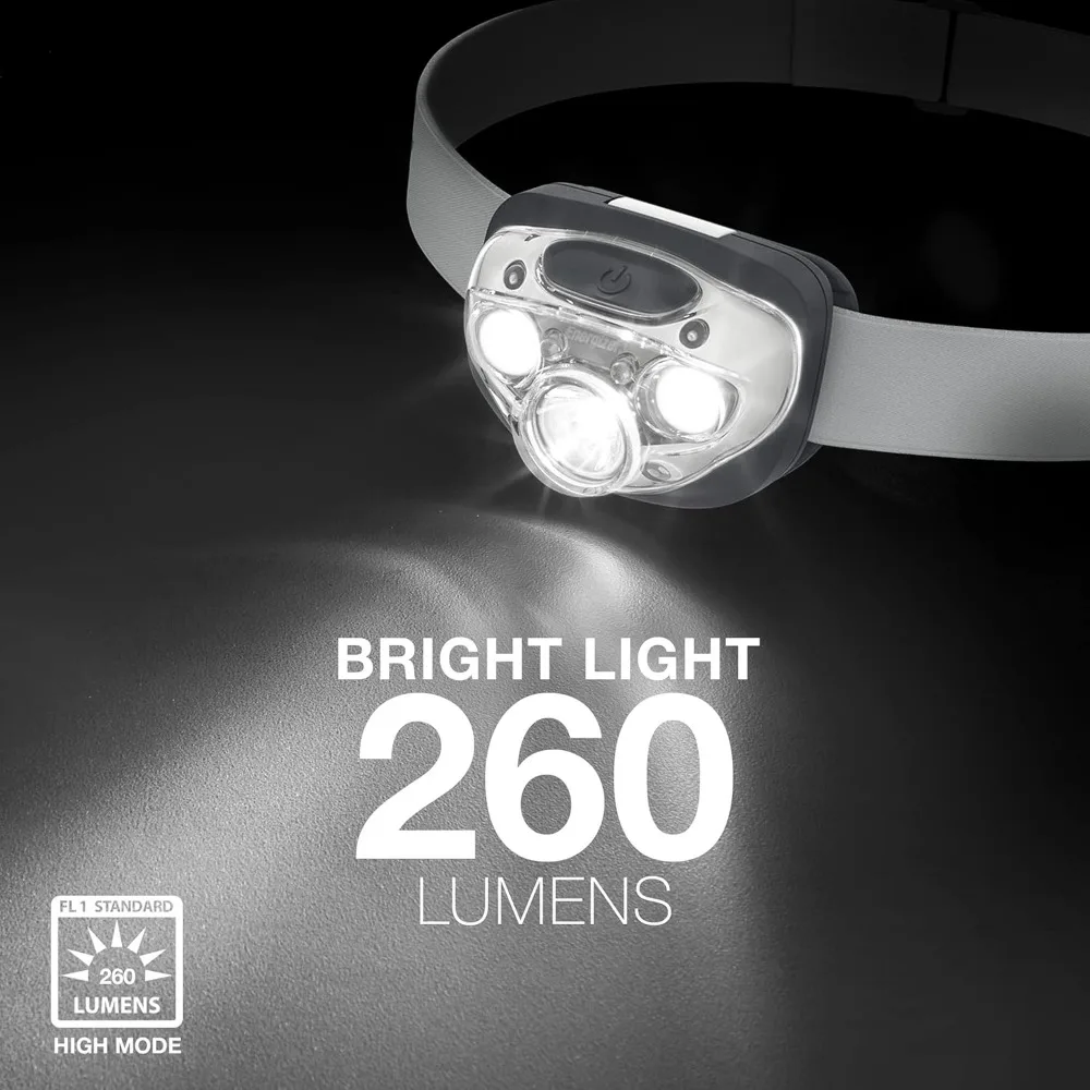 كشاف أمامي LED من إنرجايزر برو (عبوة من قطعتين)، مصابيح أمامية مقاومة للماء IPX4، مصباح رأس عالي الأداء للأماكن الخارجية والتخييم والجري،