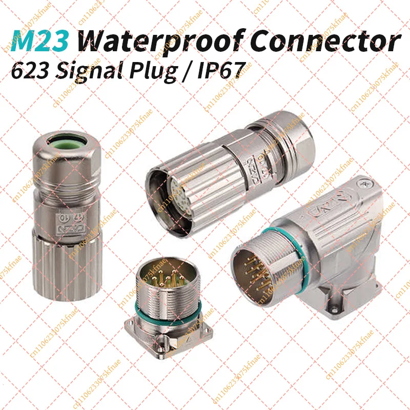 M23 Aviation Connector for Servo Motor & Encoder - 6/7/9/12/17 Pin Male Female Plug with PG9 PG11 Cable Gland