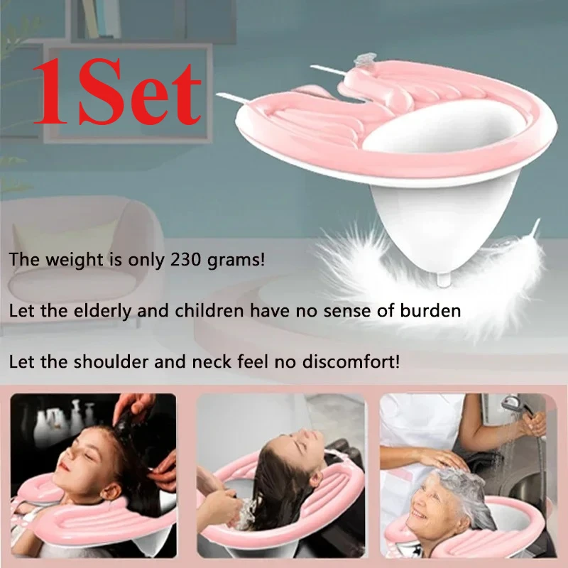 1Set  Inflatable Shampoo Basin PVC Foldable Portable Shampoo Pad Spa Tub Deflate Hair Washing Basin for Pregnant Women Elderly