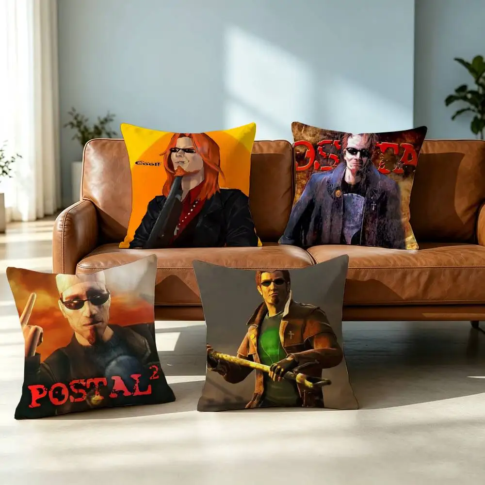 The Postal D-Dude Game Pillow Case Square Double-Sided Sofa Cushion Cover Bedroom Bedside Pillow Gift