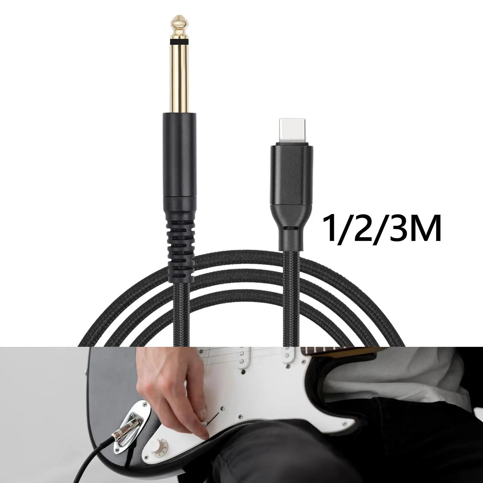Electric Guitar Bass Mixer Cable Instrument Cable 6.35mm 1/4in Musical Instrument AUX Cable for Electronic Organs Amp Cord Bass